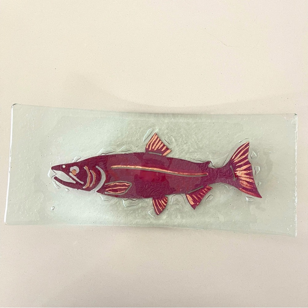 Vintage Jones Glassmaker Salmon Fish Platter Dish